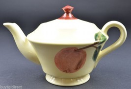 Hand Painted Pottery Fruit Pattern Lidded Teapot 6&quot; Tall Collectible Home Decor - £25.43 GBP