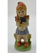 Little Girl With Pigtails Holding Birds Ceramic Figurine 6.5&quot; Tall Colle... - £13.76 GBP