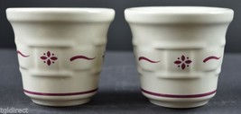 Longaberger Pottery Woven Traditions Traditional Red 2 Pack Candle Votive Cups - £19.25 GBP
