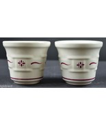 Longaberger Pottery Woven Traditions Traditional Red 2 Pack Candle Votiv... - £19.32 GBP