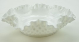 Vintage Fenton Art Glass Bon Bon Dish Milk Glass Hobnail Collectible Candy Decor - £20.16 GBP