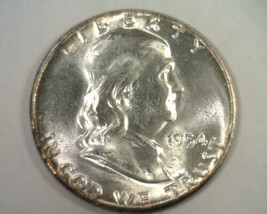 1954 Franklin Half Choice Uncirculated Ch. Unc. Nice Original Coin Bobs Coins - £18.17 GBP