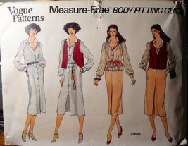 Vintage Vogue 2098 Dress, Blouse, Skirt &amp; Vest Size 12 ONLY  - $6.99