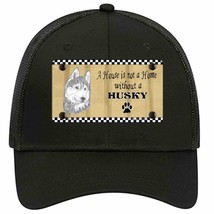Pencil Sketch Husky Novelty Black Mesh License Plate Hat - $28.99