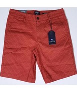 Ben Sherman Red Rust Casual Chino Shorts Regular  Fit Geometric Print NE... - $66.62