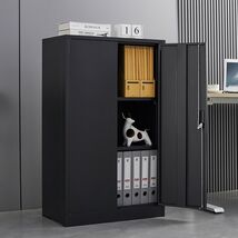 Metal Storage Cabinet with Locking Doors and Adjustable Shelf, Folding F... - $135.93