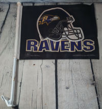 Vtg 1999 Baltimore Ravens NFL Thick Car Auto Flag Fan Rico Industries Ta... - $10.49