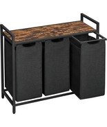 Vasagle Laundry Hamper, Laundry Basket, Laundry Sorter With 3 Pull-Out And - $117.79 CAD