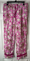 Nick &amp; Nora Bedtime Sock Monkey Daisys Hearts Pink Cotton Pajama PANTS Size M - £15.63 GBP