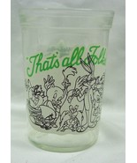 VINTAGE Looney Tunes CHARACTERS &quot;THAT&#39;S ALL FOLKS&quot; 4&quot; GLASS CUP 1994 Wel... - $20.37 CAD