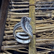 Vintage Punk Style Cobra Snake 925 Silver Ring Hip Hop Jewelry For Men Gifts - £200.98 GBP