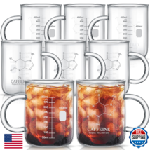 Hsei 8pk 16oz Caffeine Molecule Beaker Mug w/Handle - Graduated Borosili... - $69.73