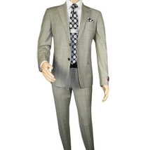 Men Suit BERLUSCONI Turkey Italian Wool 180's Glenn Plaid K167-06 Black White image 4