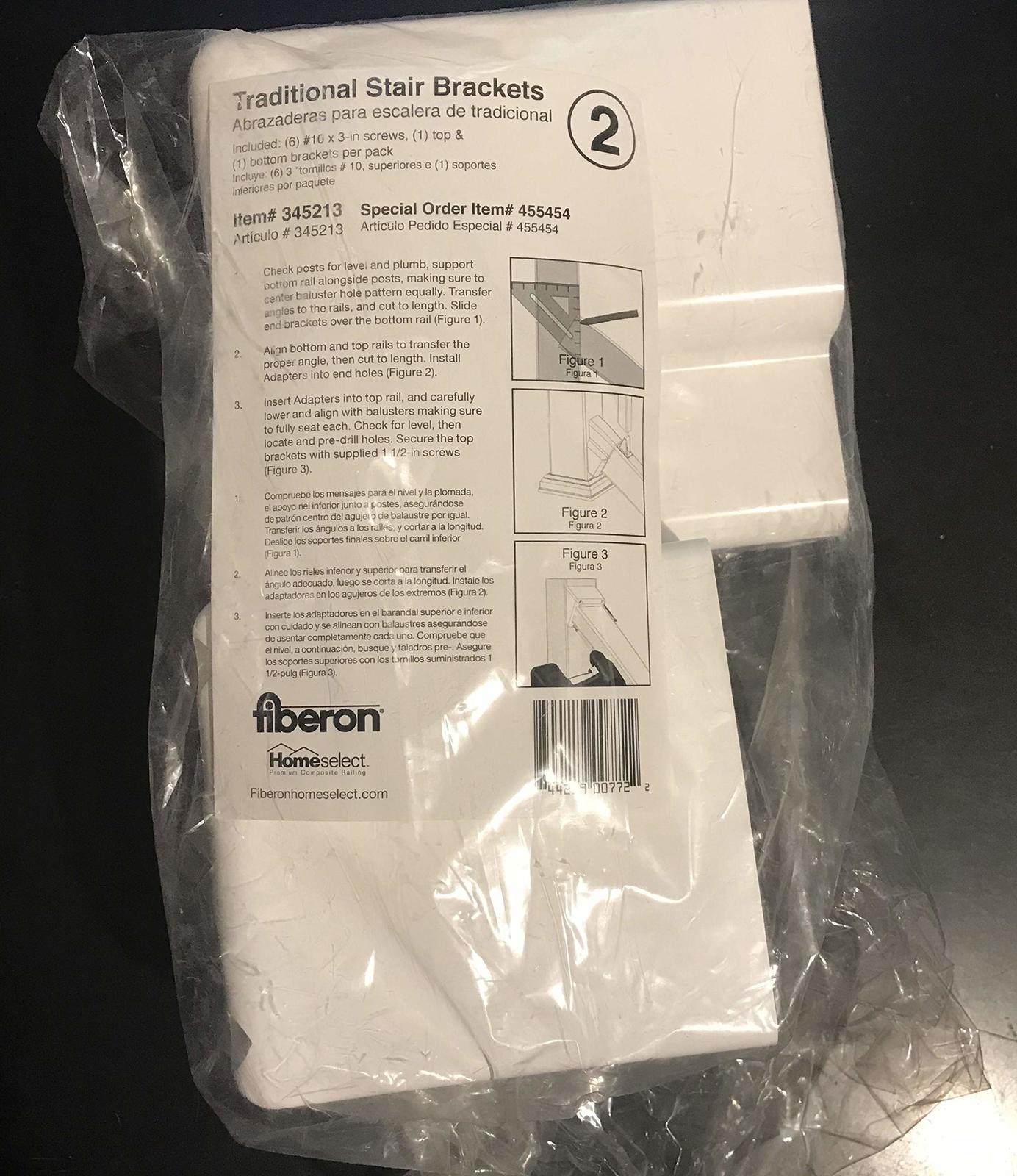 Fiberon 1-Pair White Flat Stair Bracket - $29.00