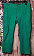 Chico&#39;s Womens Cropped Green Cargo Pants Linen Blend Size 0 VGPOC  - £4.32 GBP