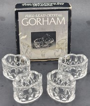 Set of 4 Gorham Full Lead Crystal King Edward 2&quot; Napkin Rings In Original Box - £20.53 GBP