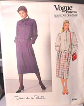 Vogue 1186 Blouse or Lightweight Jacket &amp; Skirt Sz 12 ONLY Oscar de la Renta - £5.50 GBP