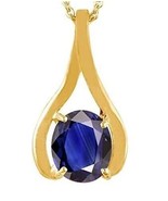 11.00 Ratti Zaffiro Blu Nilam/Neelam Pietra Placcata Oro Medaglione... - $58.36 CAD