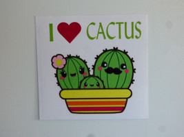 I HEART CACTUS Cute Family Bumper Sticker Window Decal NEW 4&quot;x4&quot; UV Resi... - £3.90 GBP