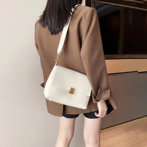 Simple Cowskin Soft Women Shoulder Bag Lock Design Calfskin Leather Female Cross - £79.83 GBP