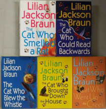 Lilian Jackson Braun hardback Cat Who Smelled a Rat Cat Who Blew Whistle CreekX5 - £19.70 GBP