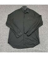 Kr3w Shirt Men Large Black Blank Button Up Long Sleeve Collared L - $710.65 MXN