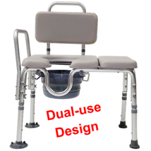 MOBB Dual-Use Padded Commode Chair/Transfer Bench, Durable Aluminum, 300... - £152.21 GBP
