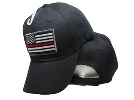 AES Thin Red Line Low Profile Fireman Baseball Cap - Black Firefighters USA Flag - £7.28 GBP