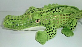 AURORA 16&quot; Lifelike Green Reflective Patches Alligator Crocodile Plush Big Eyes - £14.42 GBP