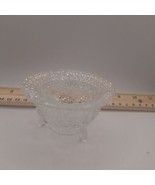 L E SMITH CLEAR GLASS DAISY &amp; BUTTON KETTLE ASHTRAY - £8.35 GBP