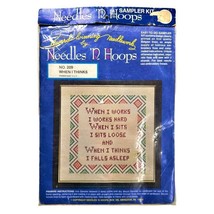 Stamped Cross Stitch When I Thinks 209 Vintage Needles n Hoops NEW Old S... - $9.64