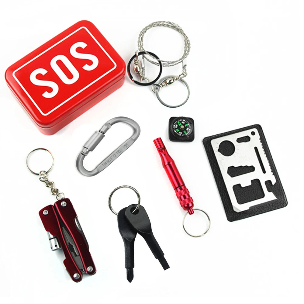 Outdoor survival kit Set Camping Travel Multifunction First aid SOS EDC - £18.66 GBP