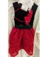Biscotti Black Velvet Red Sequins Dress 2T Girls Holiday Formal Celebrat... - £19.51 GBP