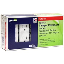 Leviton T5325-WMP 15 Amp 125 Volt, Tamper Resistant, Decora Duplex Recep... - $38.99