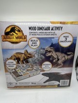 Jurassic World Dominion Wood Dinosaur Activity Set Kids Ages 3+ wooden storage - $9.99