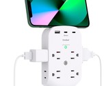 Surge Protector Outlet Extender, 8 Multi Plug Outlet With 3 Usb Wall Cha... - $25.99