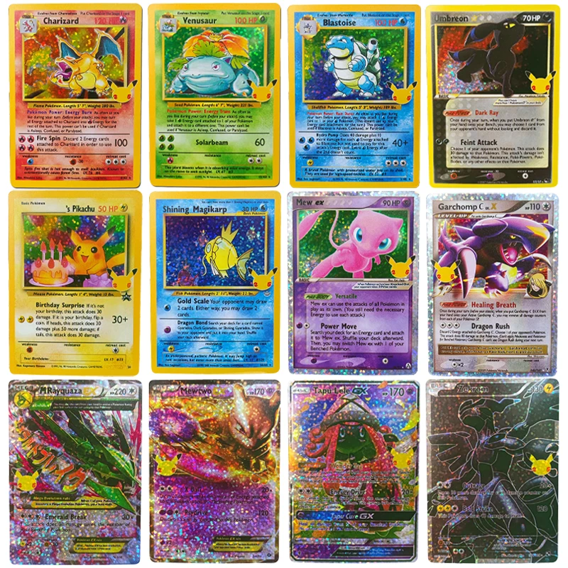 Ersary ptcg diy v max flash card pikachu charizard trainer battle games rare collection thumb200