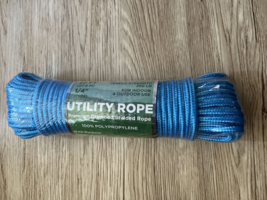 TECEUM Rope Sky Blue 90 Feet x 1/4&quot; (7mm) Strong All-Purpose Utility Rope NEW - £12.68 GBP