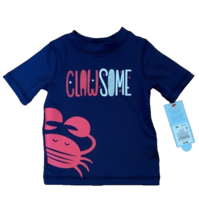 Boy Swim Rash Guard US 9M &quot;NAVY BLUE, CLAW SOME&quot; BY CAT &amp; JACK - $18.43 MXN