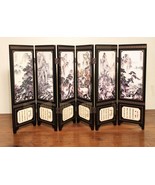 Vintage Chinese Black Lacquer Hand Painted Table Folding Screen (3504) - $89.20
