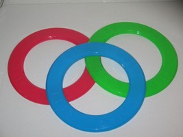 Golf Disc Ring Frisbee Lot of 3 Pcs Blue Red Green - £10.38 GBP