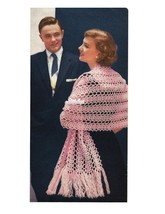 1950s Flower Motif Lace Stole or Shawl - Crochet Pattern (PDF 1313) - $3.75
