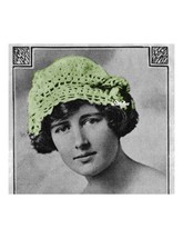 1900s Silk Boudoir Cap or Bed Hat from Edwardian Era, Crochet pattern (P... - $3.75