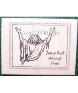 NEW MOUNTED RUBBER ART STAMP-JESUS POSTAGE STAMP - $5.10