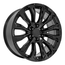 22&quot; Gloss Black Wheels For GMC Sierra Yukon Denali 2000-2024 New Set Of Four - £820.01 GBP