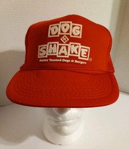 Dog N Shake Hat  Vtg Restaurant Memorabilia Red - £15.32 GBP