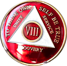 Lof of any 4 AA Medallion Red Tri-Plate Sobriety Chip Year 1 - 40 Available. - £49.54 GBP