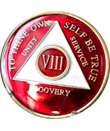 Lof of any 4 AA Medallion Red Tri-Plate Sobriety Chip Year 1 - 40 Availa... - $62.99