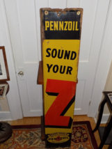 Vintage Pennzoil Sound Your Z Vertical Metal Self Framed Sign - $25,624.44 MXN