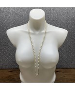 Vintage Carol Lee Single Strand Knotted Faux Pearl Necklace Jewelry KG JD - $27.05 CAD